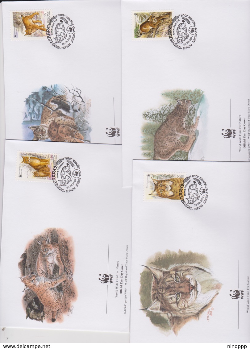 World Wide Fund For Nature 2000 Belarus Lynx ,Set 4 Official First Day Covers - FDC