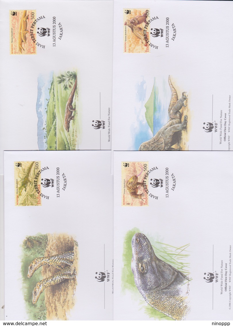 World Wide Fund For Nature2000 Indonesia Cameoleont,Set 4 Official First Day Covers - FDC