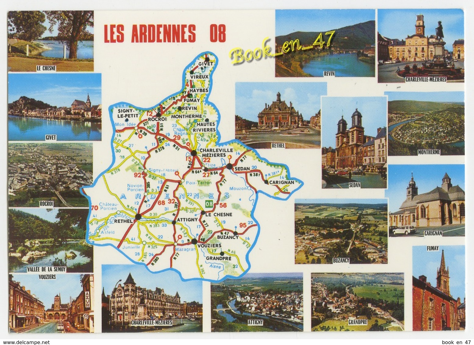 {78592} 08 Ardennes , Carte Et Multivues ; Revin , Montherme , Sedan , Buzancy , Givet , Rocroi , Vouziers , Attigny - Cartes Géographiques