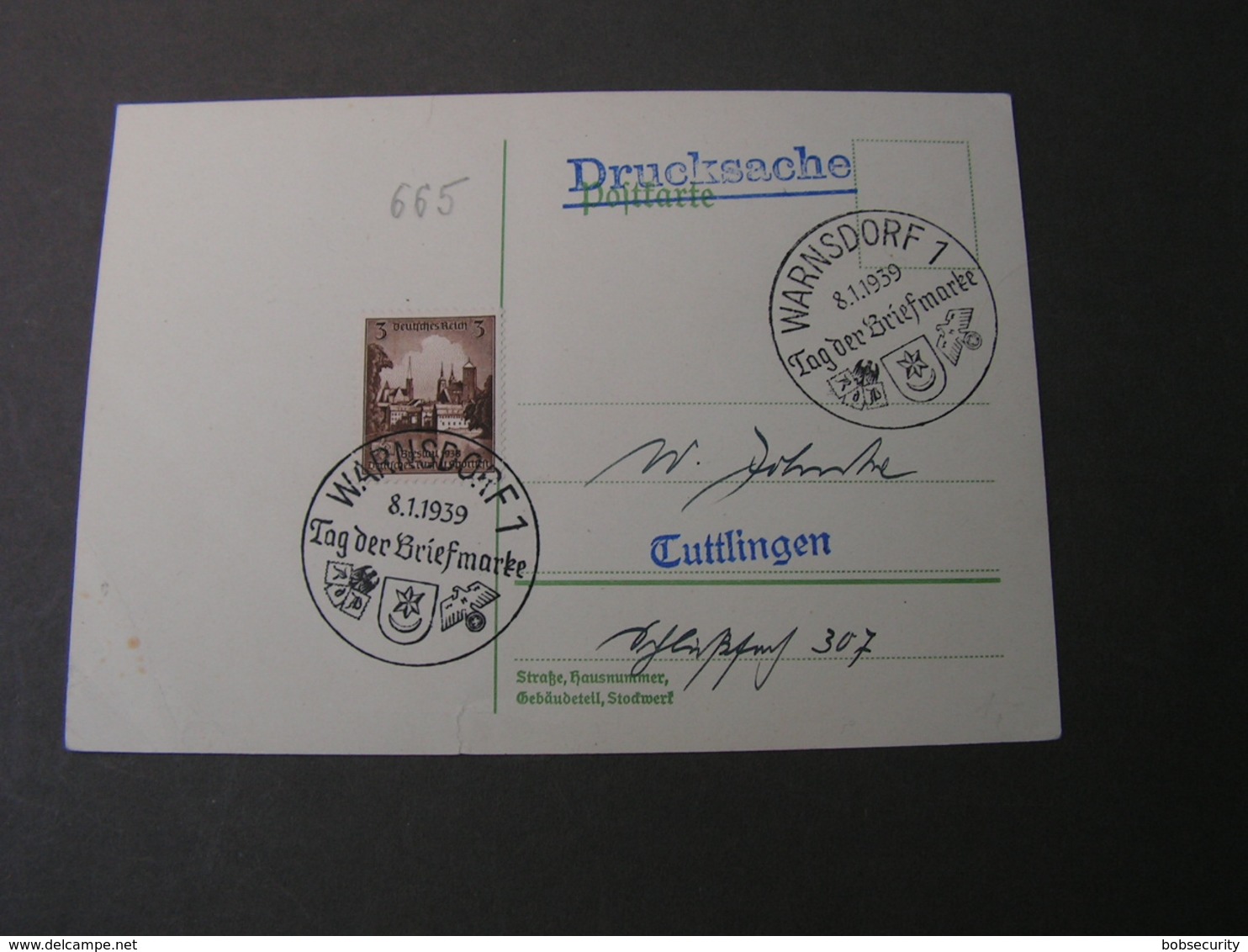 DR Karte Tag Der Briefmarke Warnsdorf 1939 - Besetzungen 1938-45