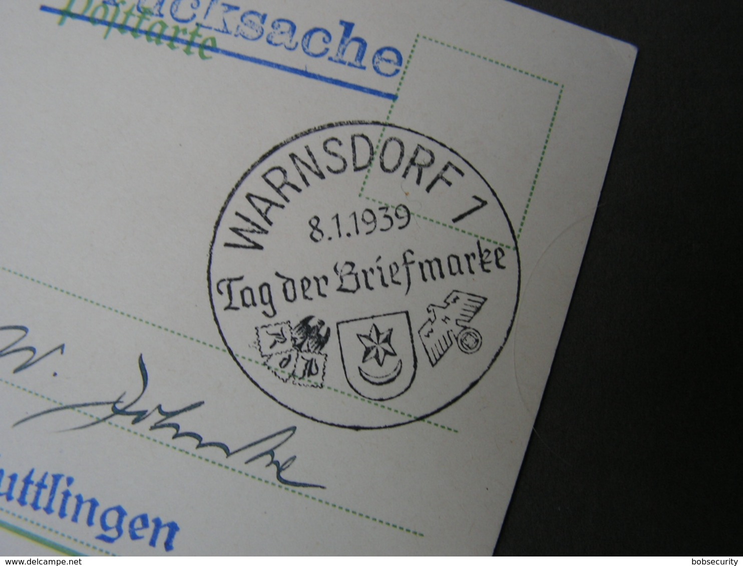 DR Karte Tag Der Briefmarke Warnsdorf 1939 - Besetzungen 1938-45
