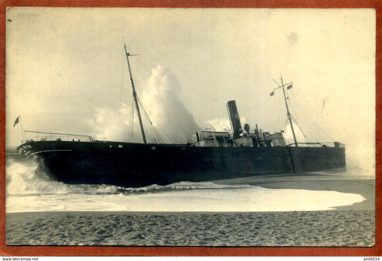 64  CARTE-PHOTO  ANGLET Près Biarritz  Naufrage Du Santa-Rita    Beau Plan     RARE   1930   Bon état - Biarritz