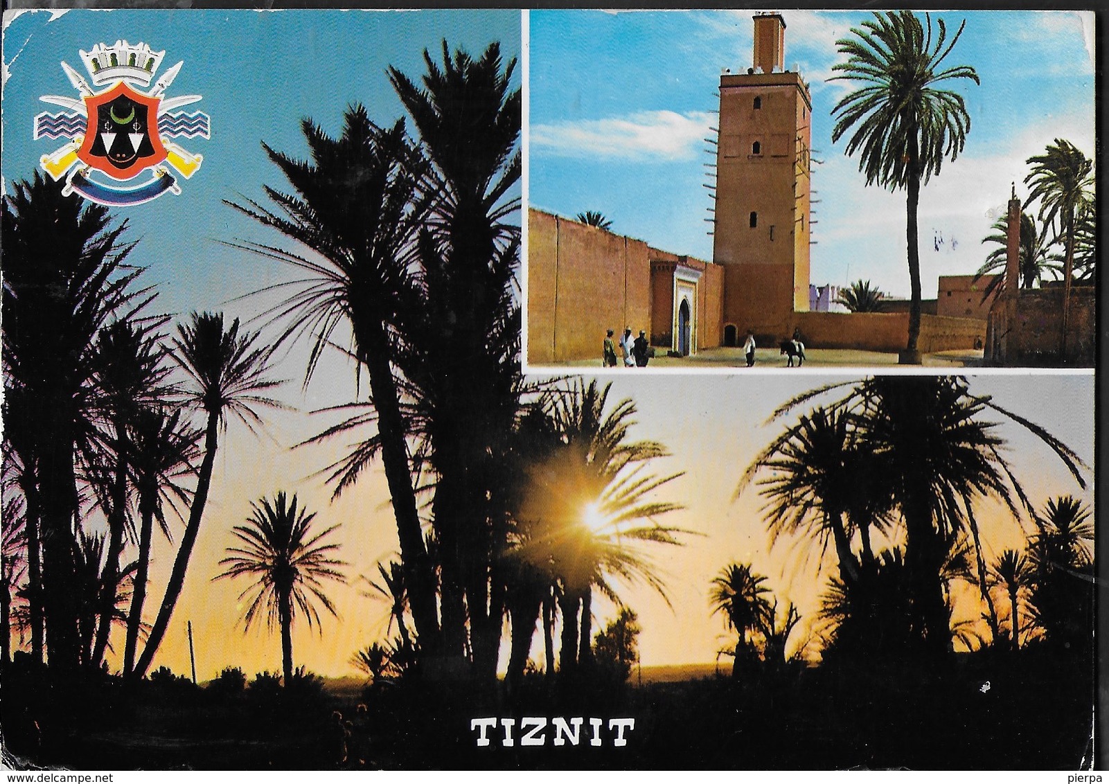 MAROCCO - TIZNIT - PALMIZI E LA MOSCHEA - VIAGGIATA 1975  - ANNULLO A TARGHETTA "ANNEE INTERNATIONALE DE LA FEMME" - Altri & Non Classificati