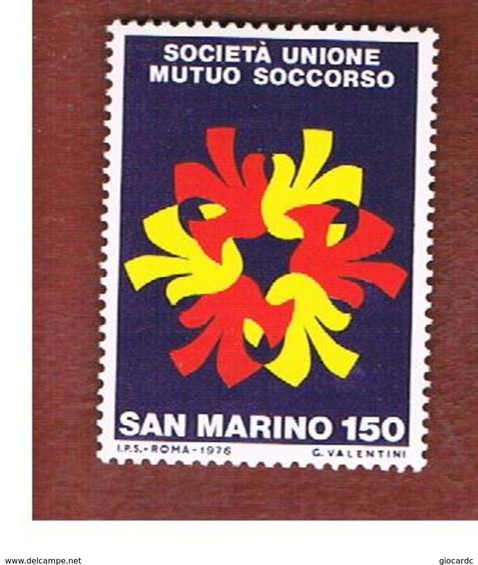 SAN MARINO - UNIF. 969 - 1976 SOCIETA' UNIONE DI MUTUO SOCCORSO    -    MINT** - Nuovi