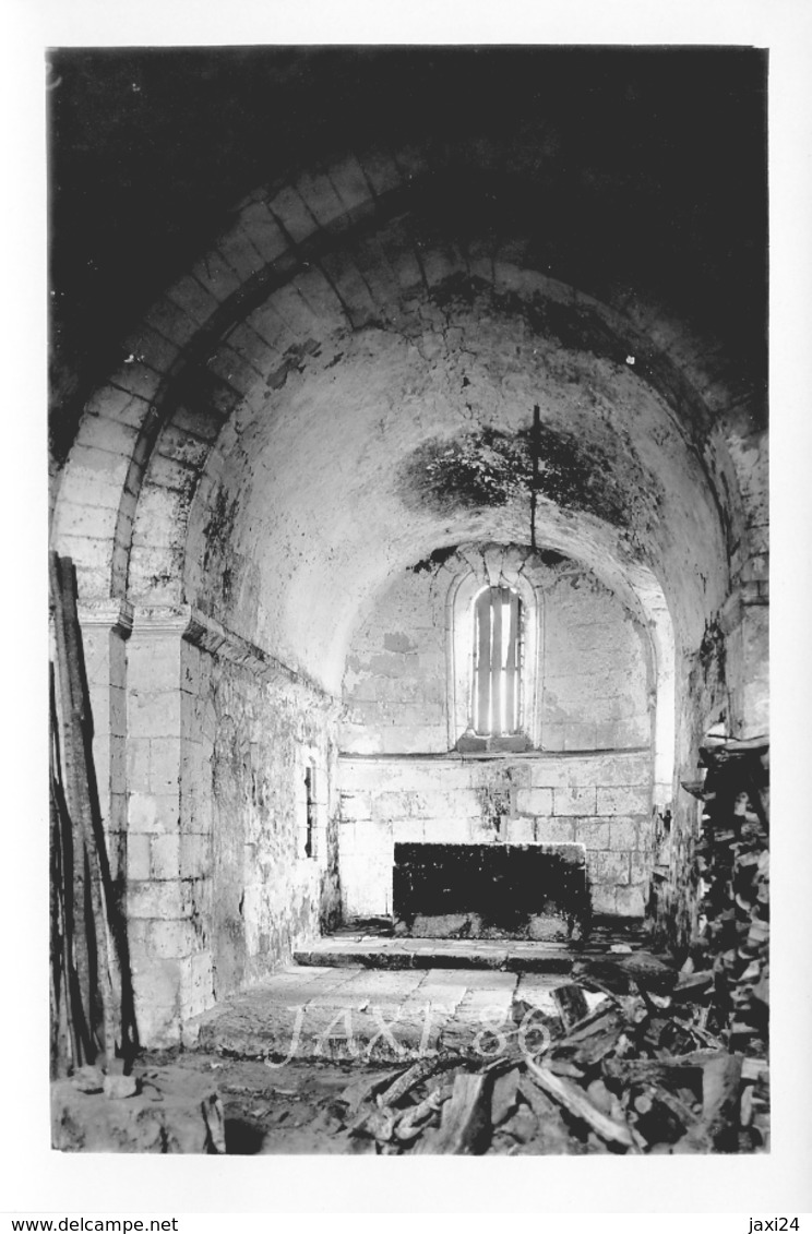 TRÈS RARE Tirage Photographique Ancien Et Original De L'intérieur Du PRIEURÉ D'AVAILLES Commune De NOUAILLÉ (VIENNE) 86 - Lieux