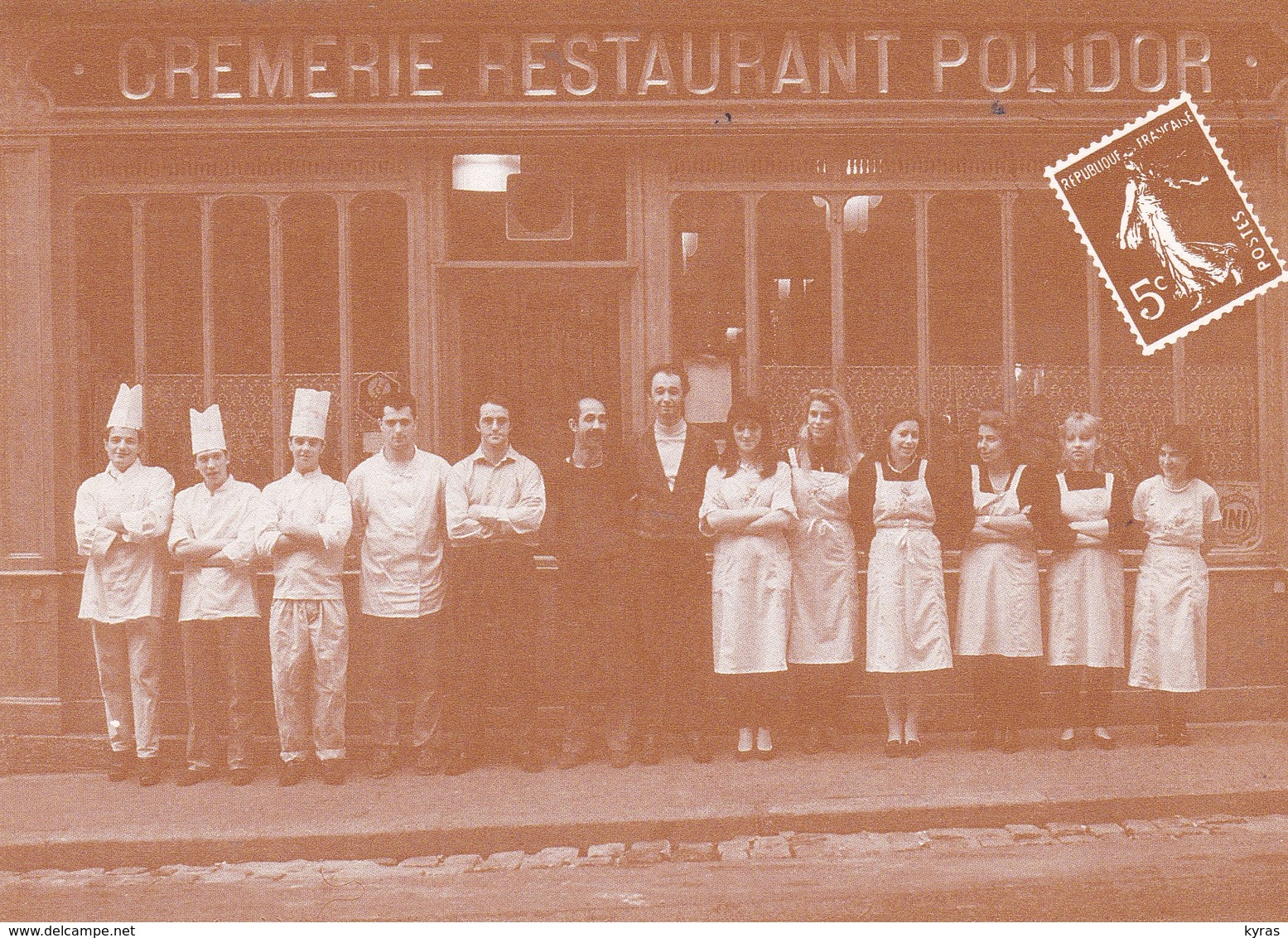 CPM 10x15 .REPRODUCTION  .Crèmerie-Restaurant POLIDOR (41, Rue Monsieur Le Prince PARIS 6°) - Restaurantes