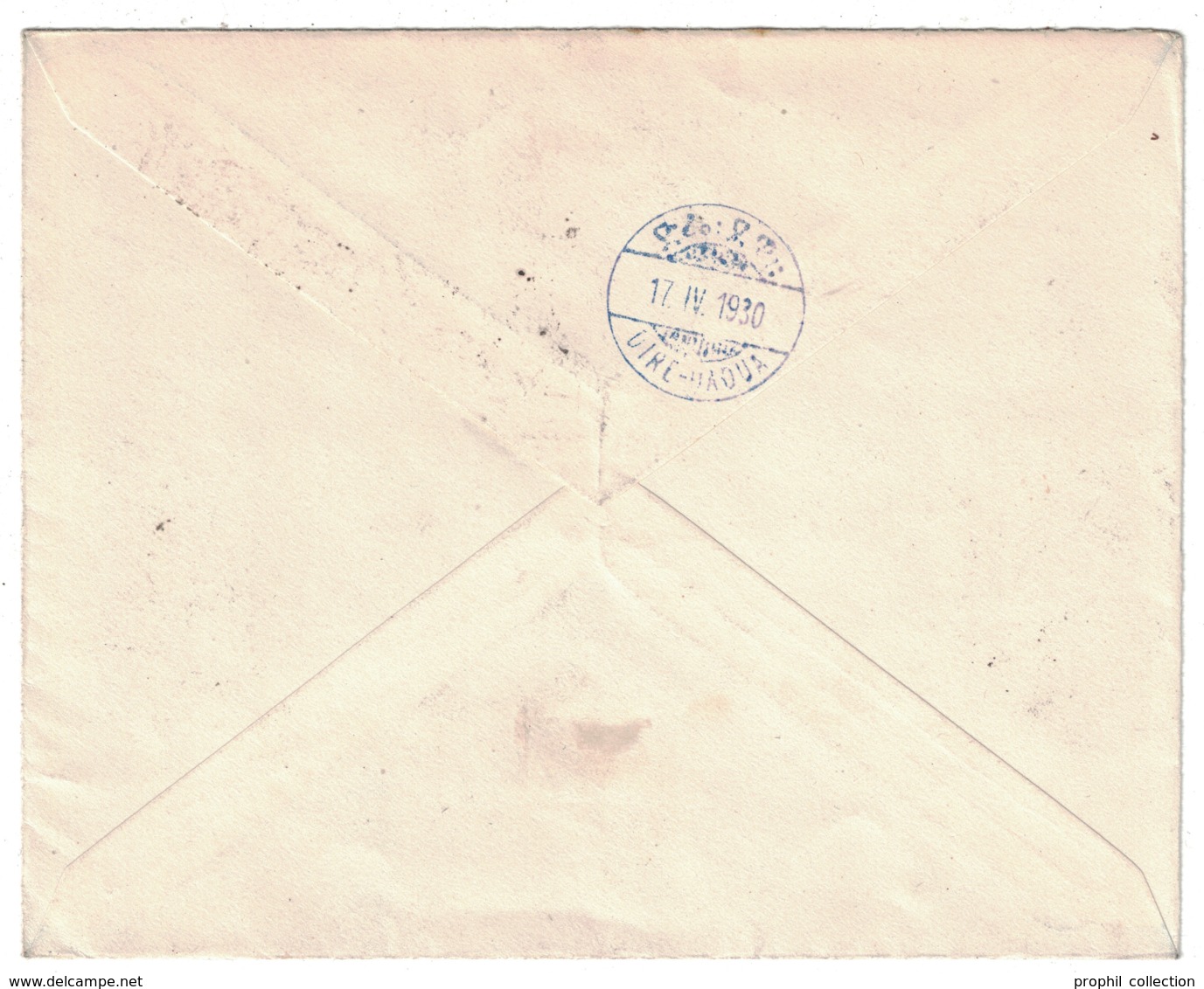 1930 - LETTRE RECOMMANDÉE Avec GRIFFE " 2. SERVICE AVION DJIBOUTI ADDIS " POSTE AERIENNE CAD TÉLÉGRAPHE COTE DES SOMALIS - Lettres & Documents