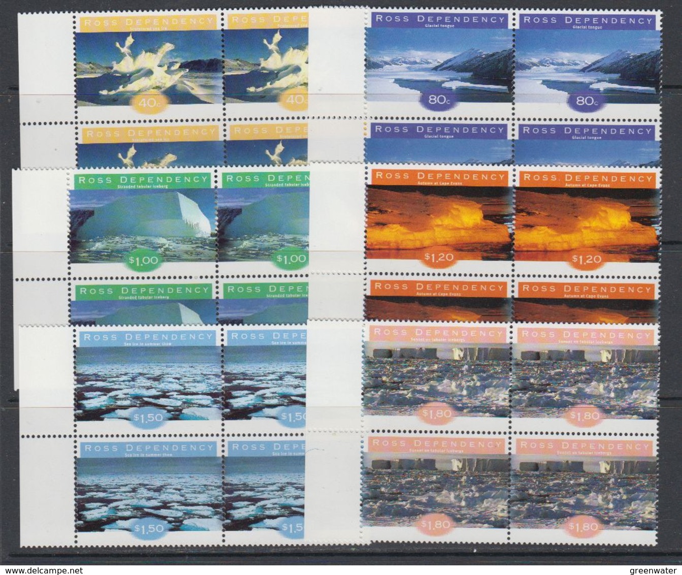 Ross Dependency 1998 Ice Formations 6v  Bl Of 4  ** Mnh (40890G) - Ungebraucht