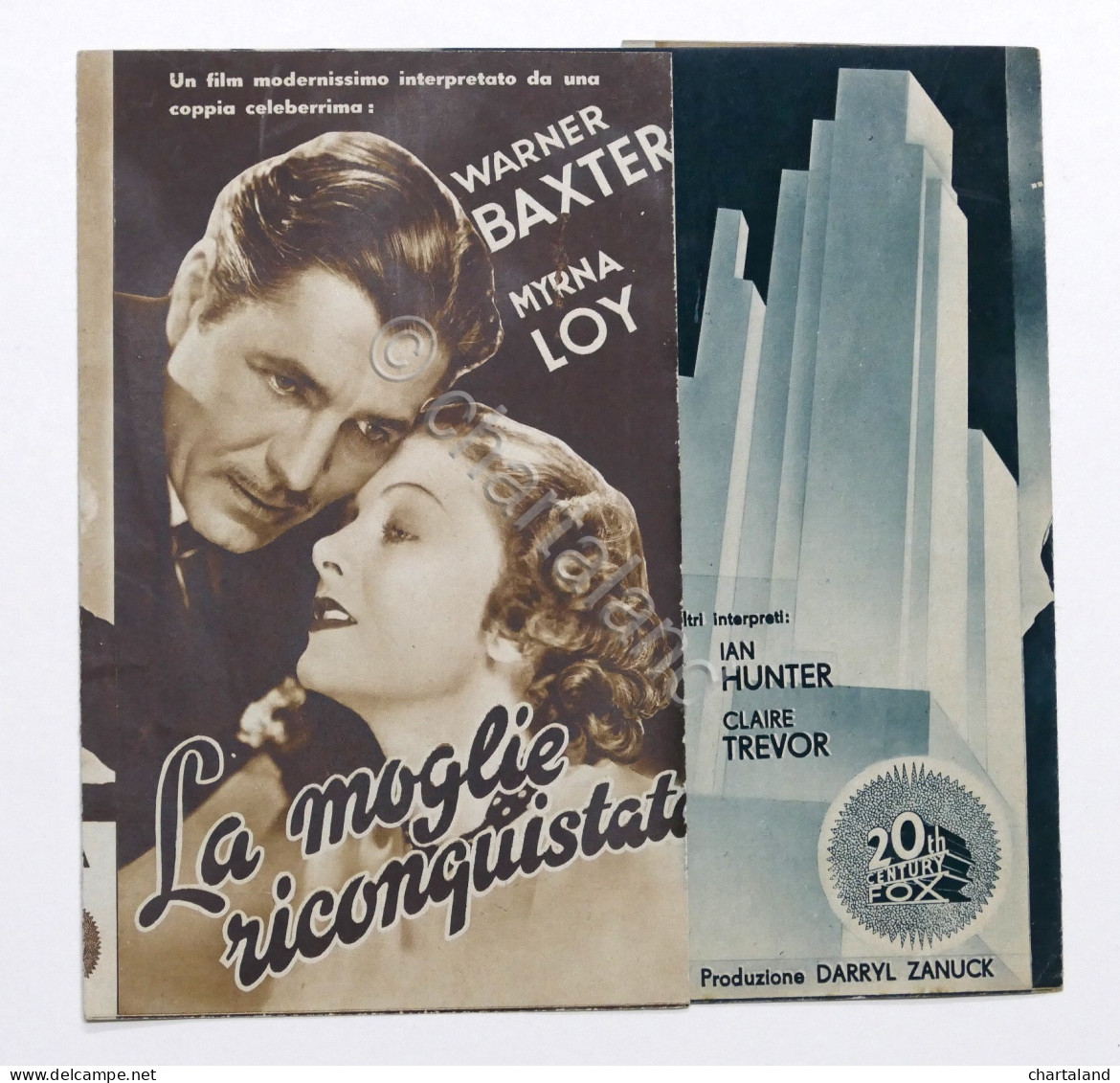 Brochure Cinema Film - La Moglie Riconquistata Di John Cromwell - 1936 - Publicités