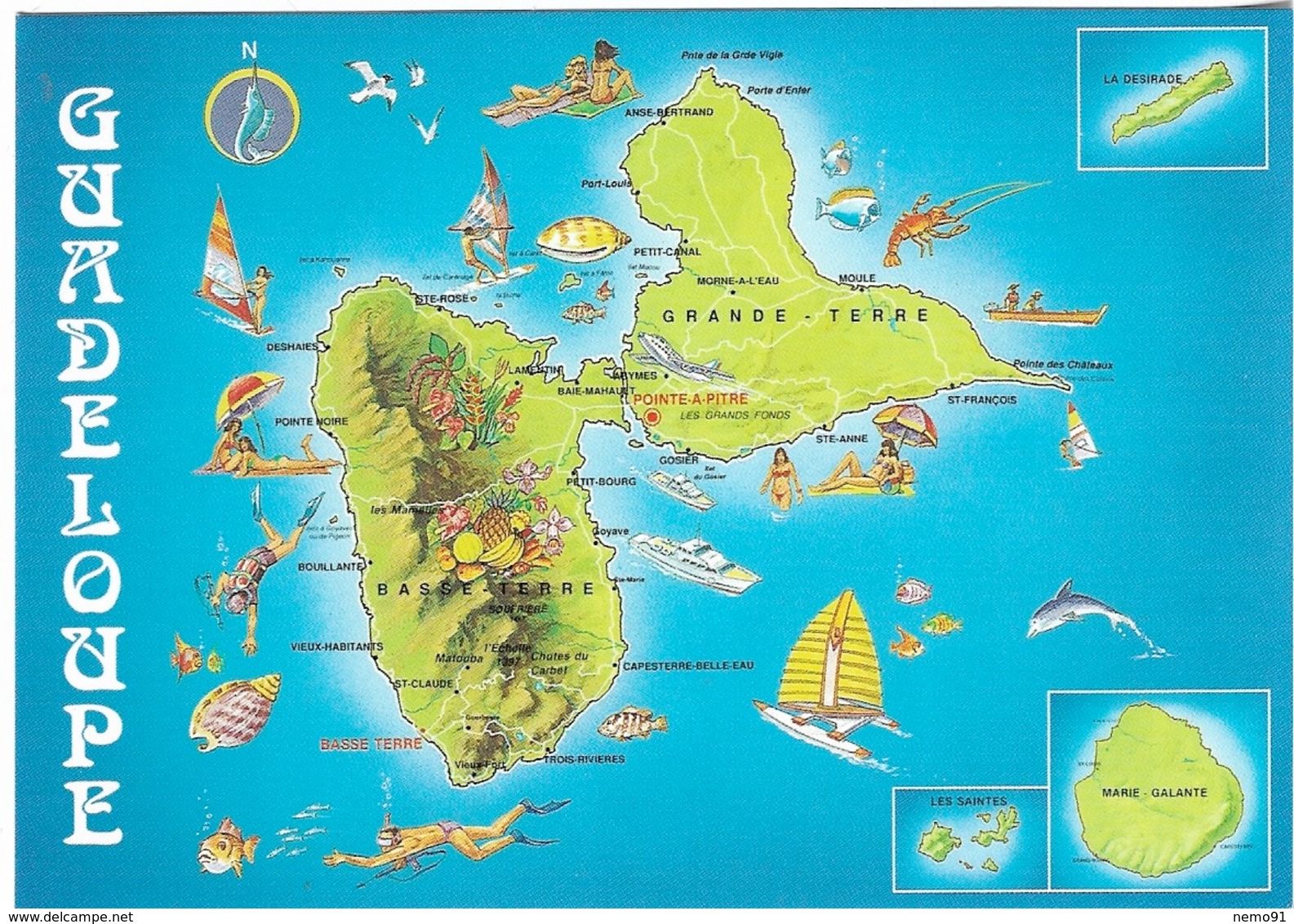 CARTES  GÉOGRAPHIQUES LA GUADELOUPE - PLAN DE LA GUADELOUPE - CPM - VIERGE - - Maps