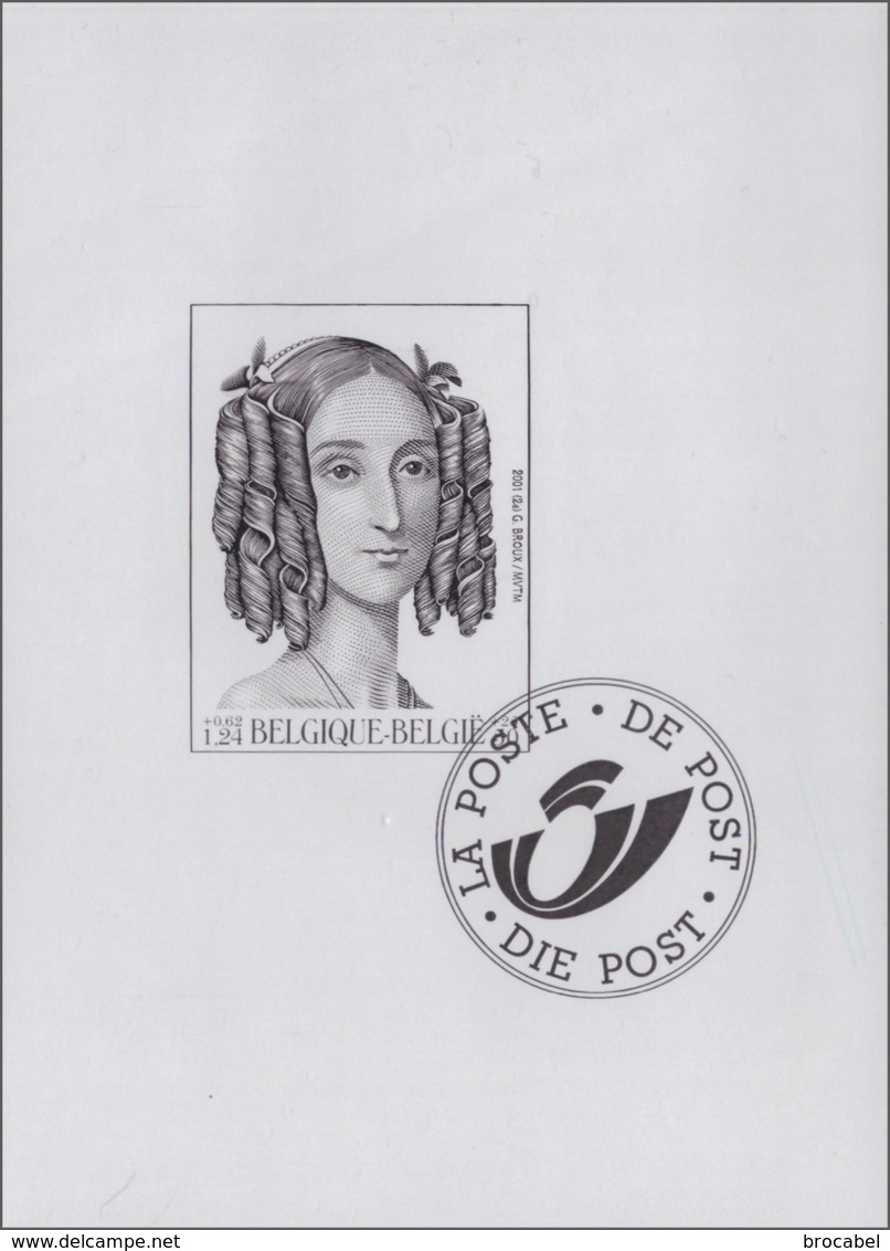 Belgium BL 2971  Bloc Noir Et Blanc  Elisabeth 2001 - Feuillets N&B Offerts Par La Poste [ZN & GC]