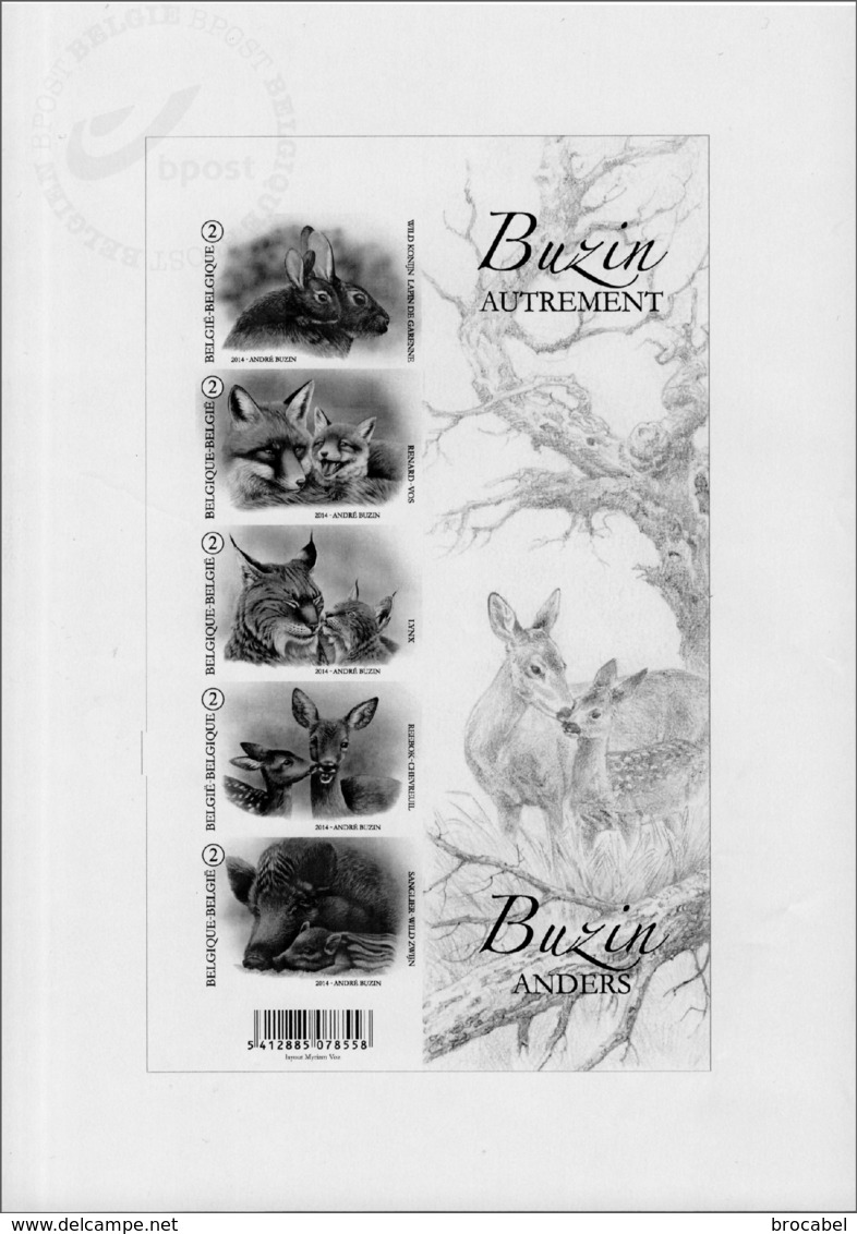 Belgium BL 4399/03 Bloc  Noir Et Blanc  BUZIN 2014   ( Br_bz ) - Feuillets N&B Offerts Par La Poste [ZN & GC]