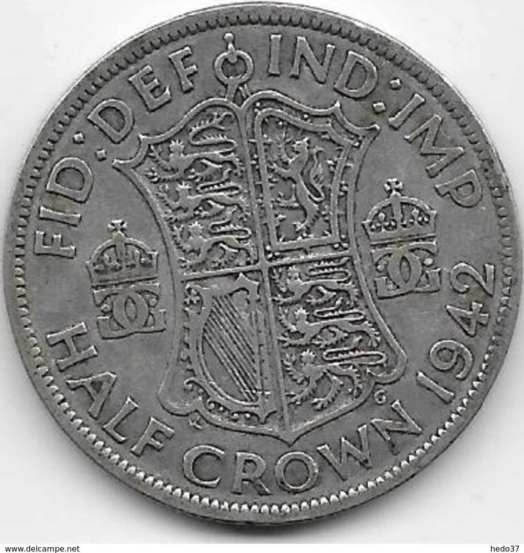 Grande Bretagne - Half Crown 1942 - Argent - TB - Sonstige & Ohne Zuordnung