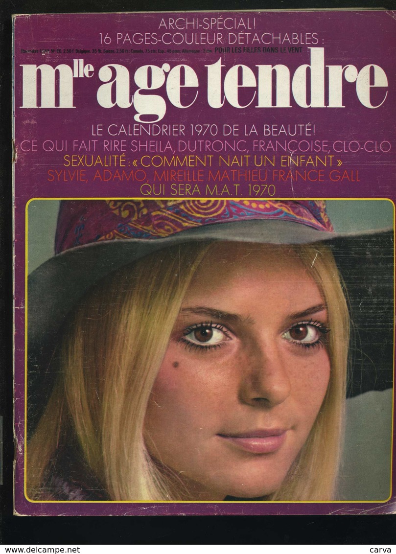 Mlle Age Tendre 60 Novembre 1969 (  Johnny, Sheila, Wolkswagen, Clo Clo, France Gall, Françoise Hardy, Gainsbourg ) - Music