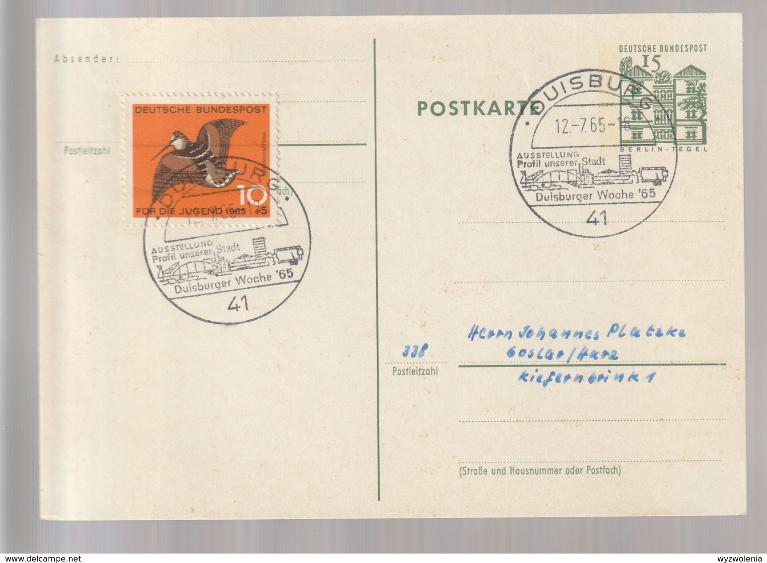 B 748) BRD 1965 Stempel 41 Duisburg Profil Unserer Stadt Duisburger Woche '65 - Sonstige & Ohne Zuordnung