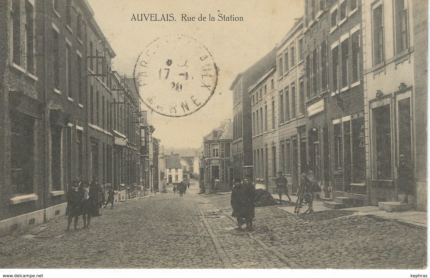 AUVELAIS : Rue De La Station - Cachet De La Poste1920 - Sambreville