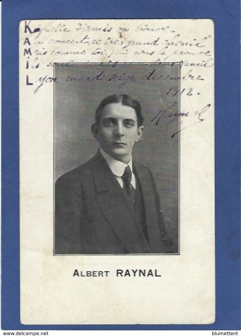 Autographe Signature à L'encre Sur Carte Postale Albert RAYNAL Cirque Circus - Autres & Non Classés