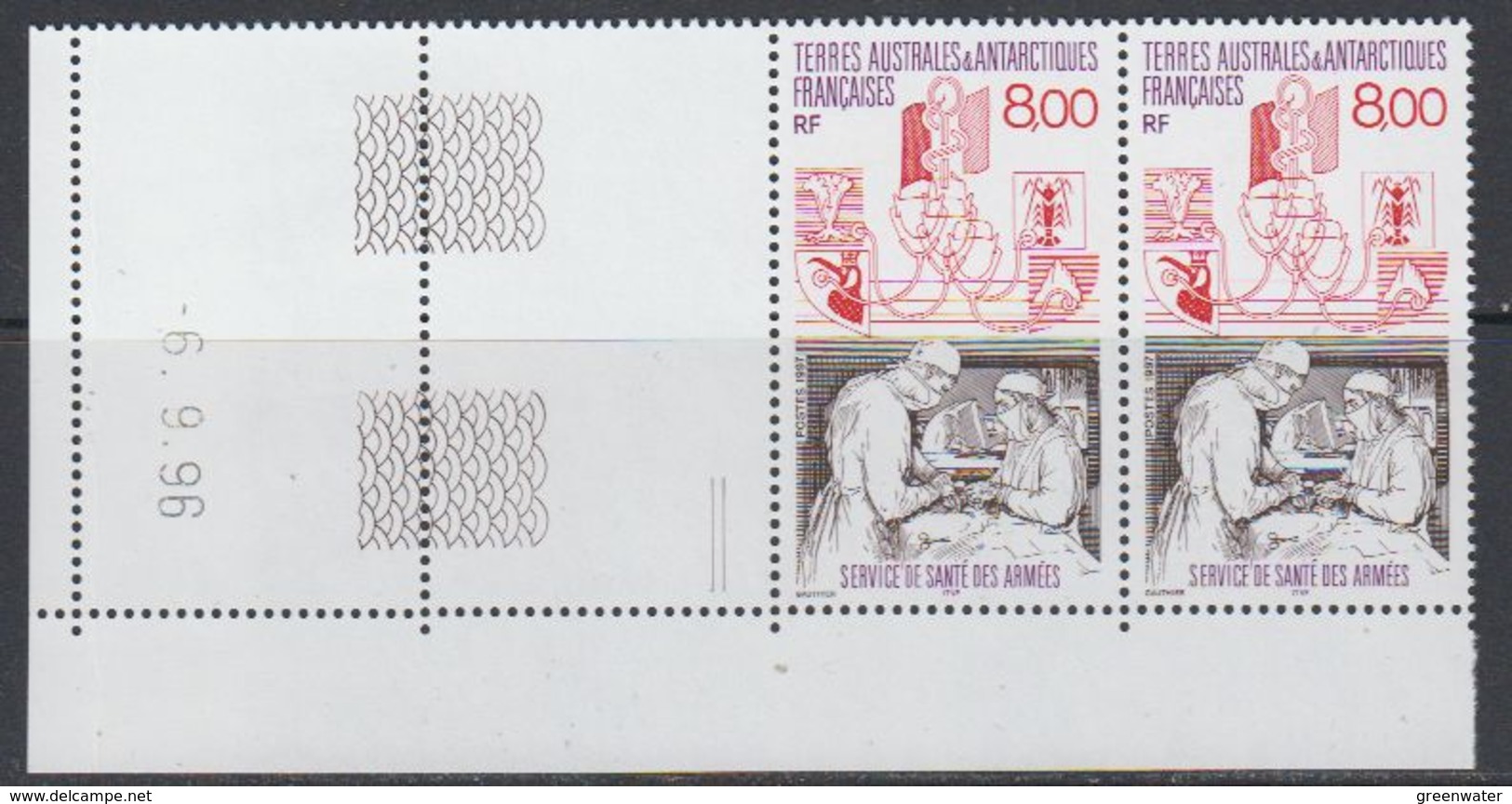 TAAF 1997 Service De Santé Des Armées 1v (pair, Printing Date) ** Mnh (40892B) - Ongebruikt