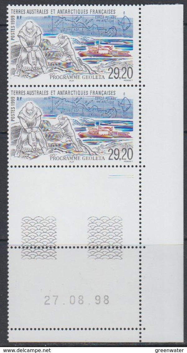 TAAF 1999 Programme Geoleta 1v (corner, Printing Date) ** Mnh (38598E) - Ongebruikt