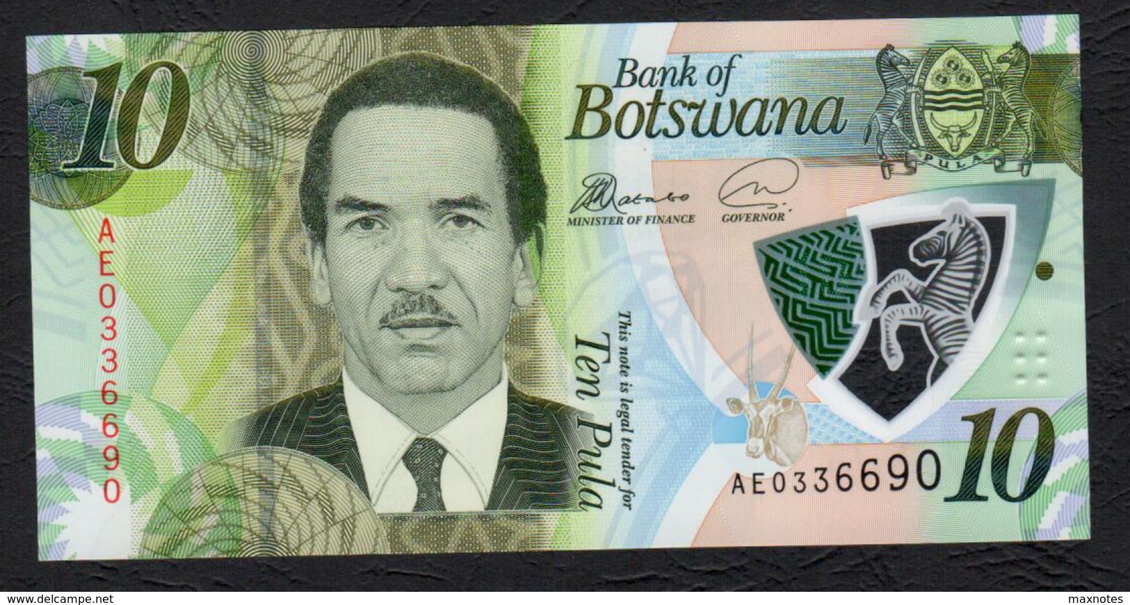 BOTSWANA : 10 Pula - 2018  - P35 Polymer - UNC - Botswana