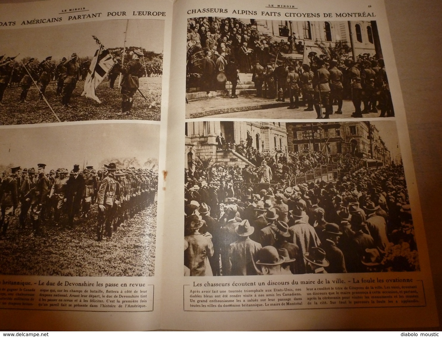 1918 LE MIROIR:Soldats hindous et sénégalais; Scots soldiers (écossais);Les Chasseurs Alpins; etc