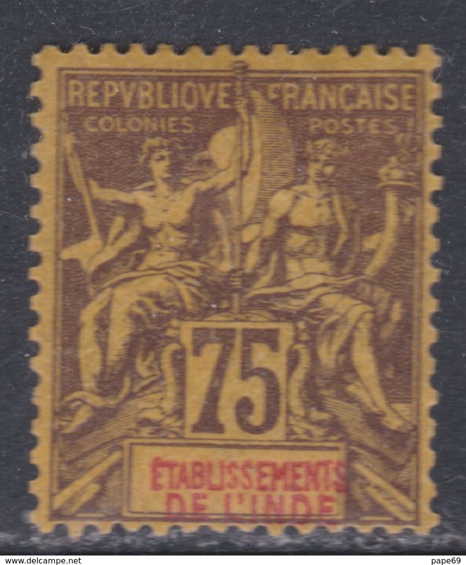 Inde N° 12  X Type Groupe : 75 C. Violet Sur Jaune   Trace De Charnière  Sinon TB - Unused Stamps