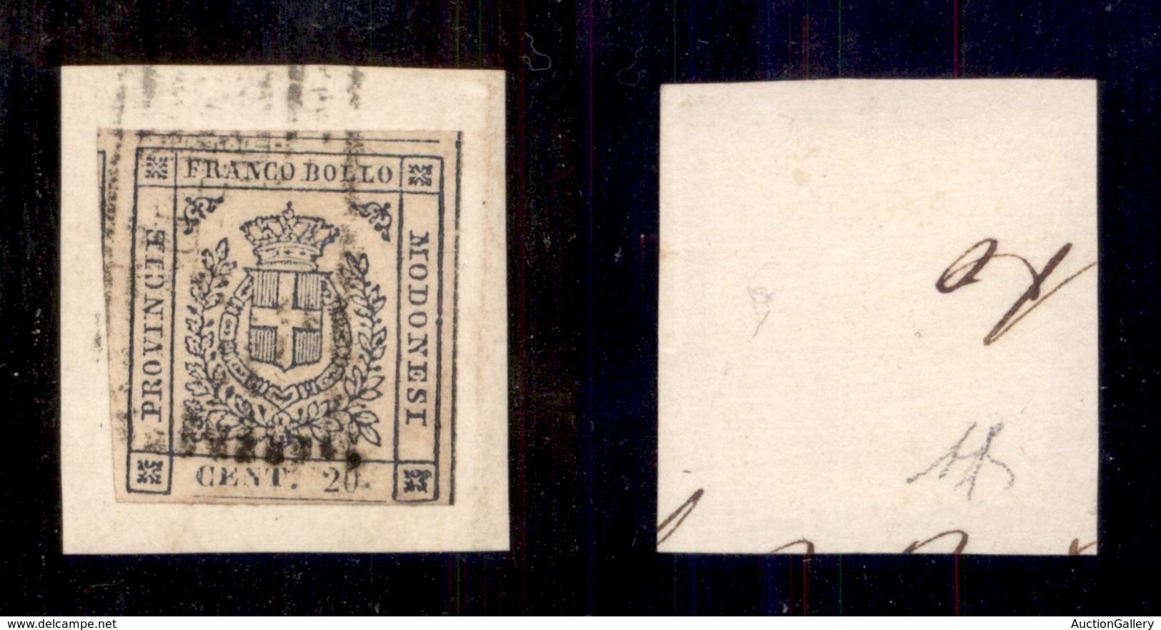 ANTICHI STATI - MODENA - 1859 - 20 Cent (15) Su Frammento - Diena (550) - Other & Unclassified