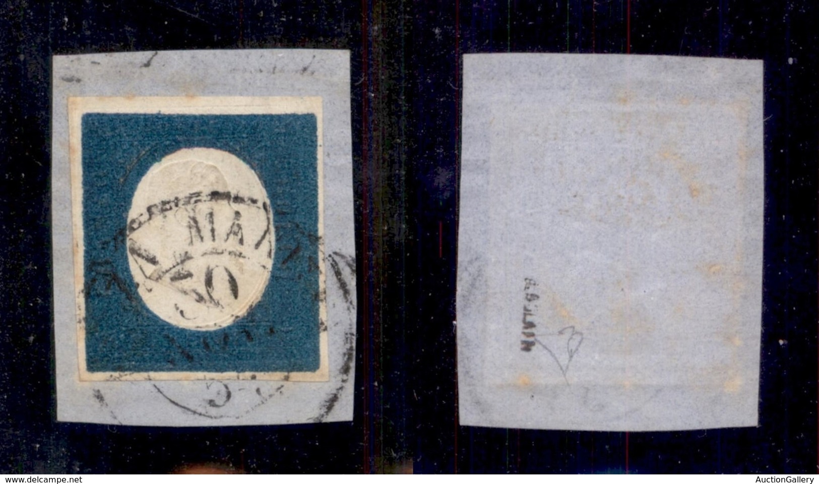 ANTICHI STATI - SARDEGNA - 1854 - 20 Cent (8) Su Frammento Da Nizza - Diena (475) - Autres & Non Classés