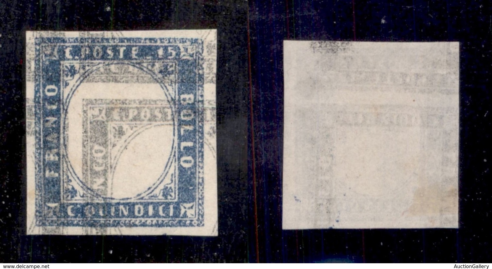 REGNO D'ITALIA - REGNO - 1863 - Prova Di Macchina - 15 Cent (11) - Doppia Stampa ( Azzurro+grigio) - Senza Gomma - Other & Unclassified