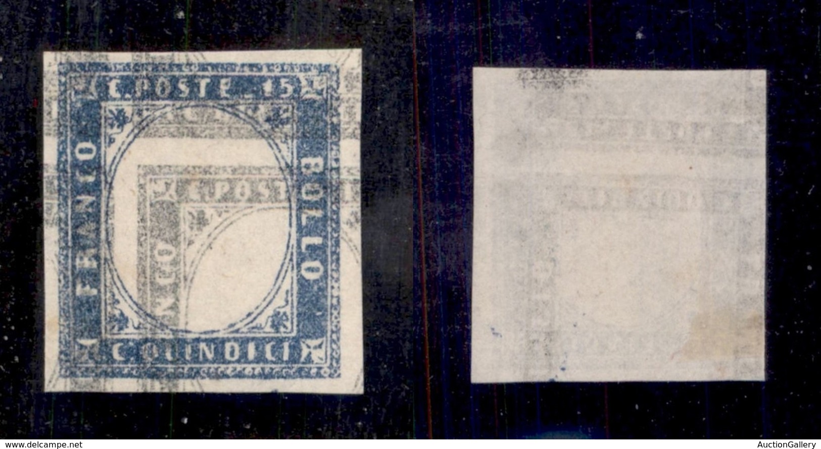 REGNO D'ITALIA - REGNO - 1863 - Prova Di Macchina - 15 Cent (11) - Doppia Stampa ( Azzurro+grigio) - Senza Gomma - Sonstige & Ohne Zuordnung