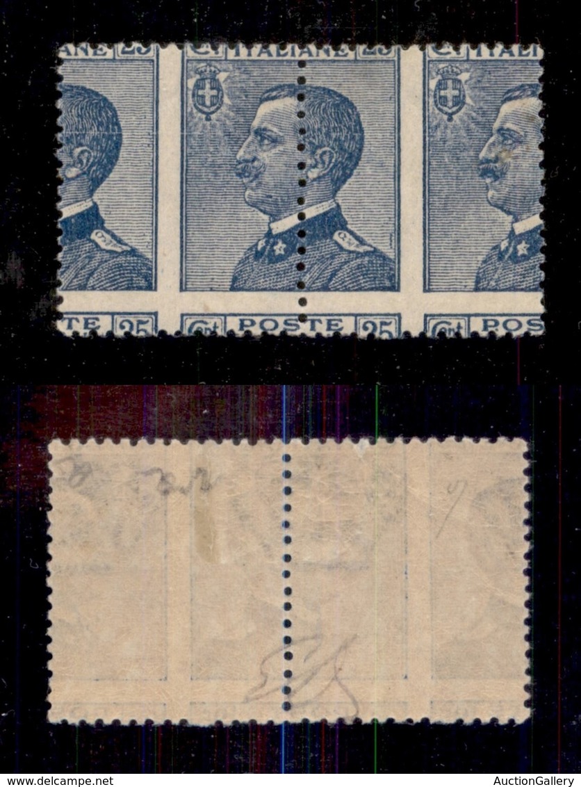 REGNO D'ITALIA - REGNO - 1908 - 25 Cent Michetti (83nc) - Coppia Orizzontale Con Dentellatura Verticale Spostata - Gomma - Autres & Non Classés