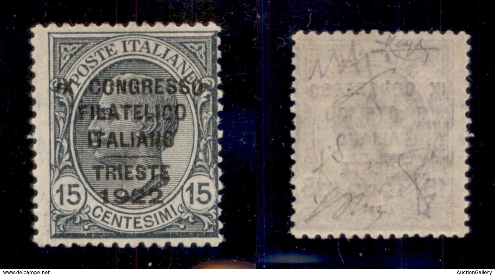 REGNO D'ITALIA - REGNO - 1922 - 15 Cent Congresso Filatelico (124) - Gomma Integra - Oliva + Fiecchi + Raybaudi (750) - Autres & Non Classés