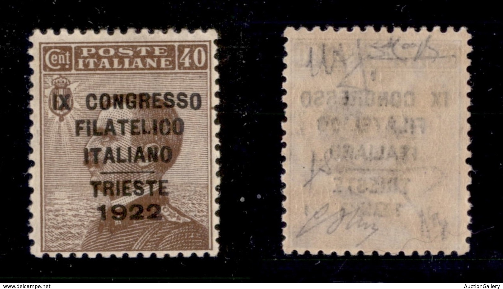 REGNO D'ITALIA - REGNO - 1922 - 40 Cent Congresso Filatelico (126) - Gomma Integra - Ben Centrato - Oliva + Fiecchi + Ra - Other & Unclassified