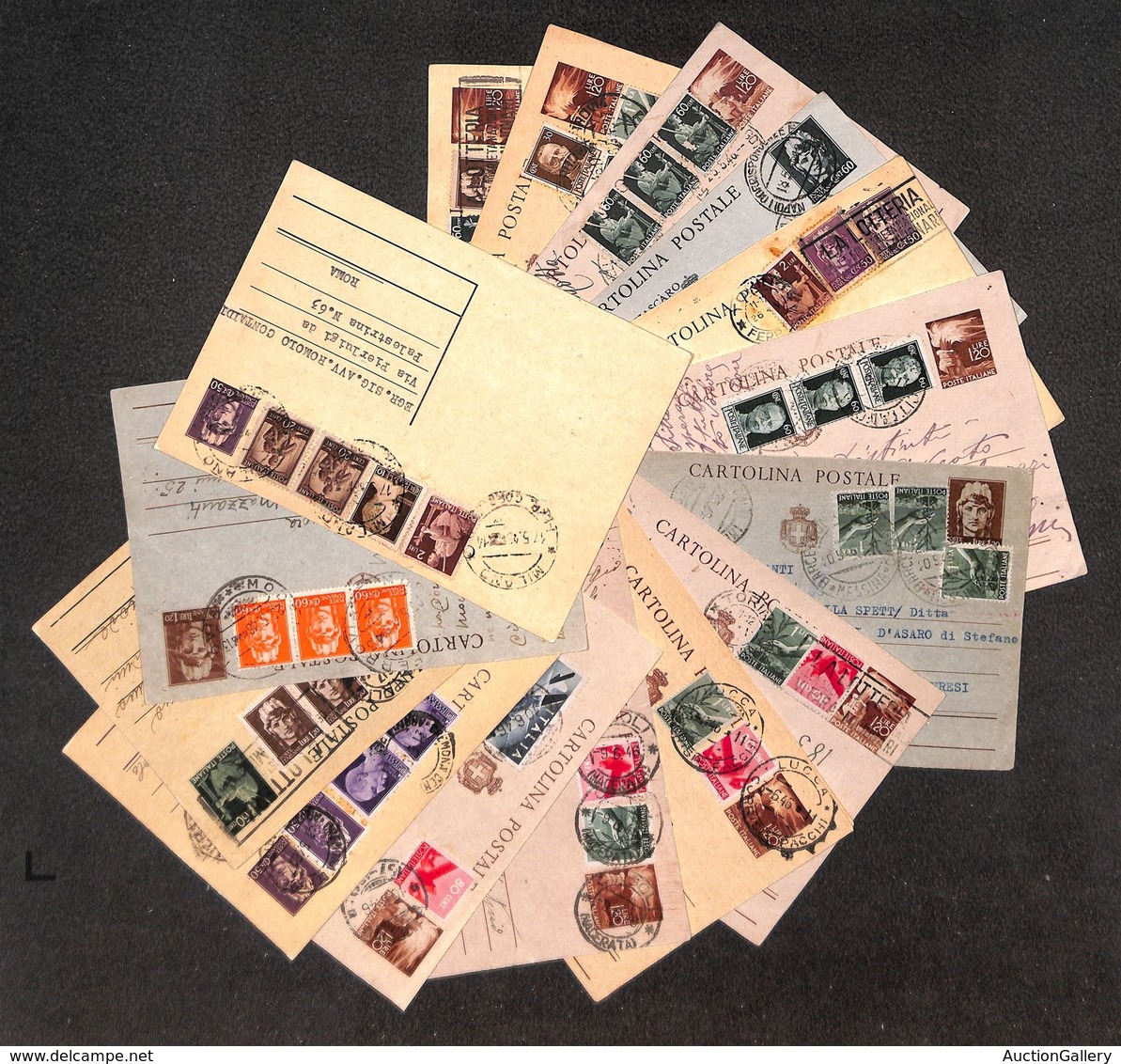 REGNO D'ITALIA - REGNO - Umberto II - 1946 (9 Maggio/9 Giugno) - 17 Cartoline Postali Con Affrancature Complementari Del - Other & Unclassified