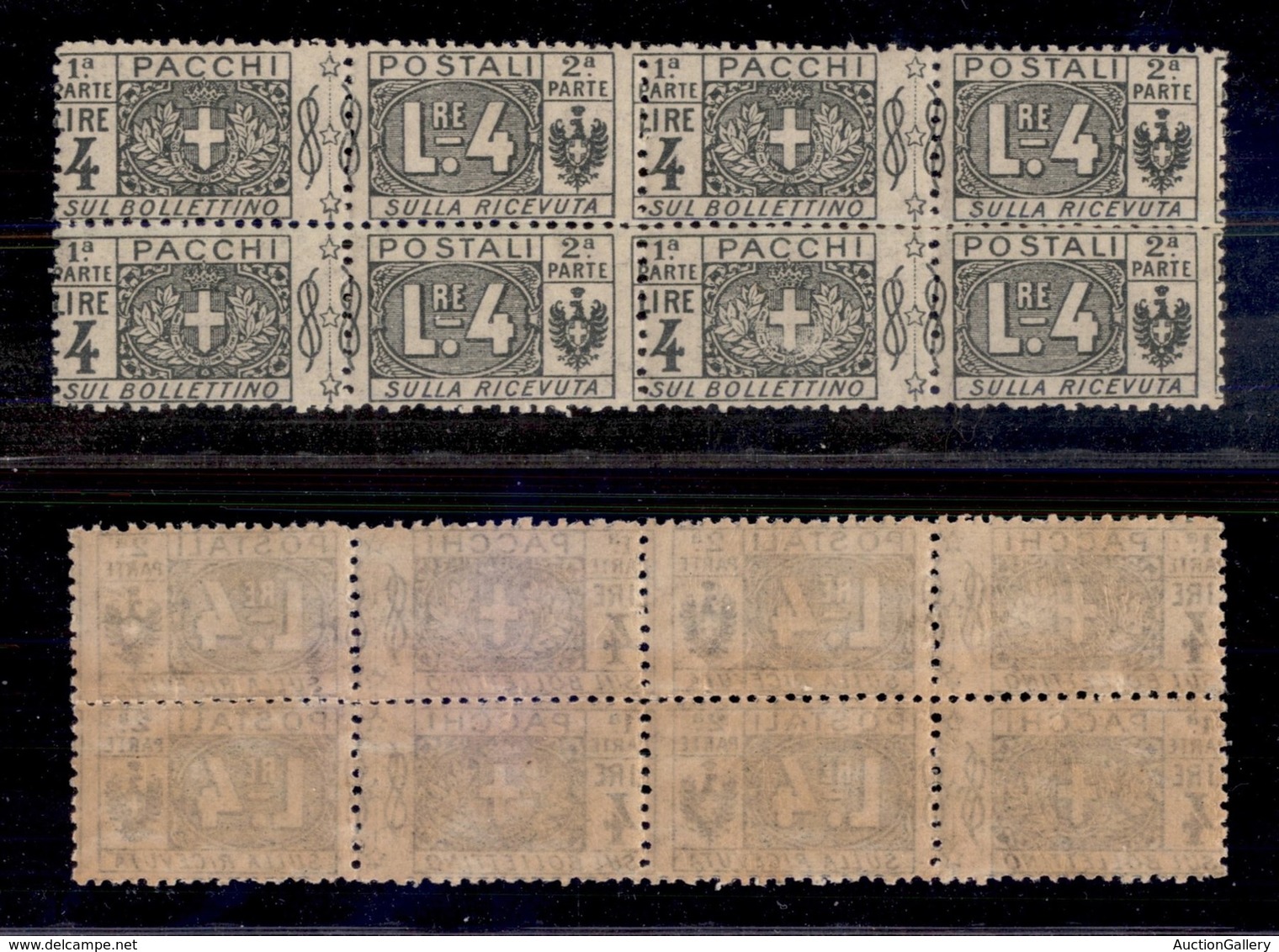 REGNO D'ITALIA - REGNO - 1914 - Pacchi Postali - 4 Lire (15) In Quartina - Gomma Integra (750) - Other & Unclassified