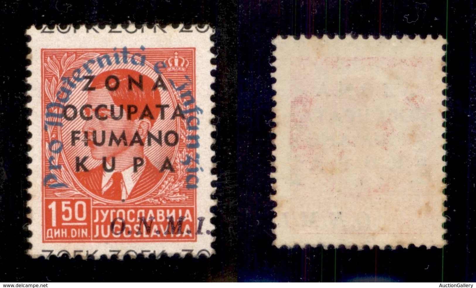 OCCUPAZIONI - ZONA FIUMANO KUPA - 1942 - 1,50 Din (38) - ONMI Spostato A Destra - Gomma Integra - Non Catalogato - Fiume & Kupa