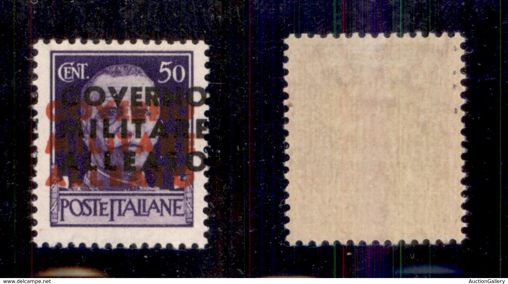 OCCUPAZIONI - NAPOLI GMA - 1943 - Prova - 50 Cent (P12) Con Doppia Soprastampa (rosso+nero) - Gomma Originale (700) - Other & Unclassified