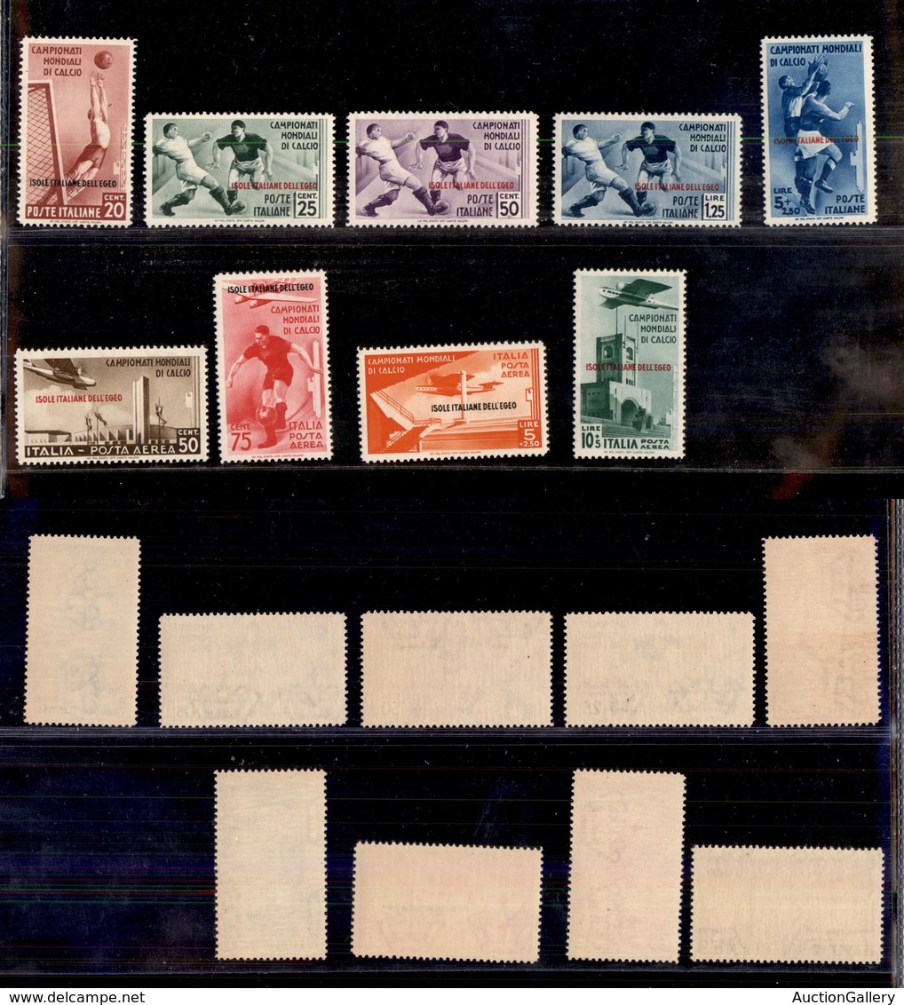 COLONIE - EGEO - 1934 - Calcio (75/79 + 34/37 Aerea) - Serie Completa - Gomma Integra - Cert. AG (2.600) - Other & Unclassified