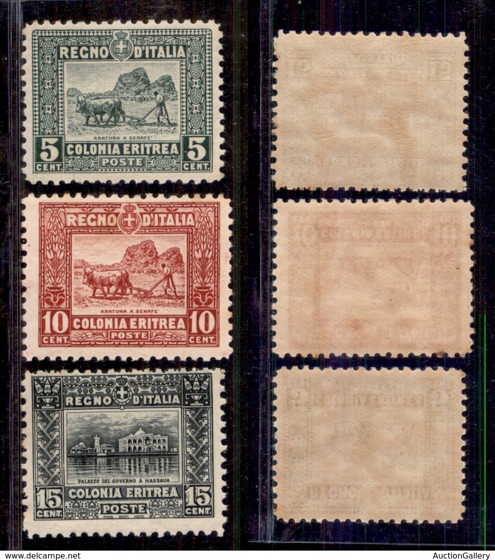 COLONIE - ERITREA - 1928/1929 - Soggetti Africani (129/131) - Serie Completa - Gomma Integra - Cert. AG (1.250) - Autres & Non Classés