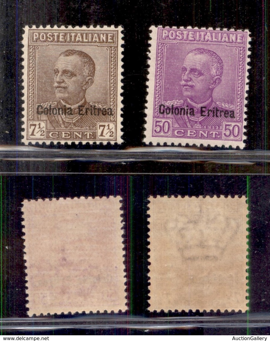 COLONIE - ERITREA - 1928/1929 - Soprastampati (142/143) - Serie Completa - Gomma Integra (400) - Other & Unclassified