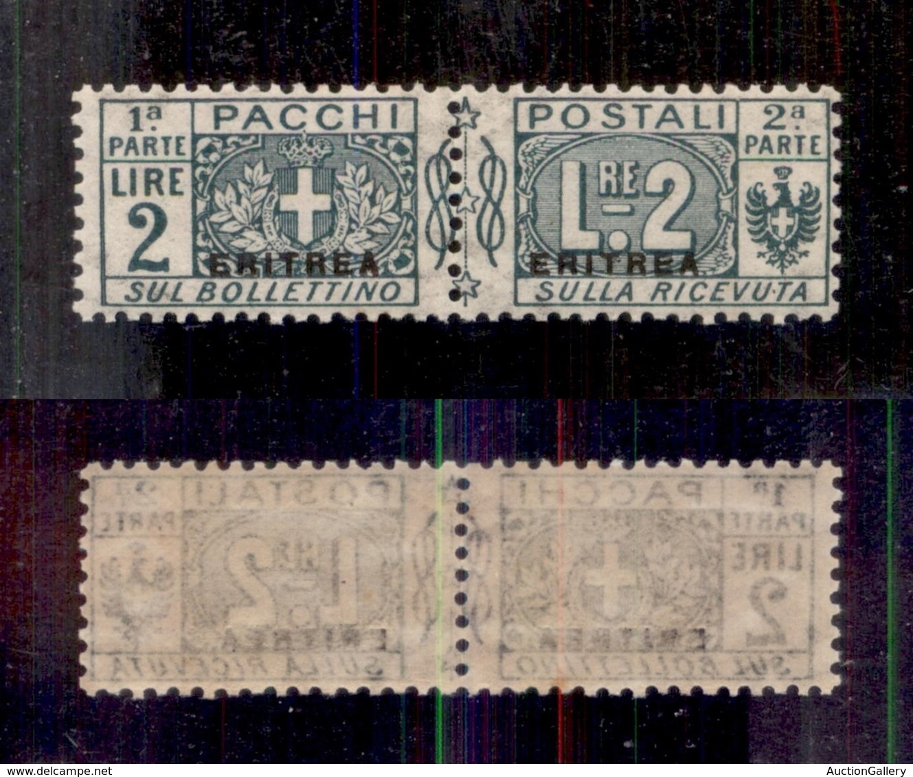 COLONIE - ERITREA - 1916 - Pacchi Postali - 2 Lire (6) - Gomma Integra - Cert. AG (320) - Sonstige & Ohne Zuordnung