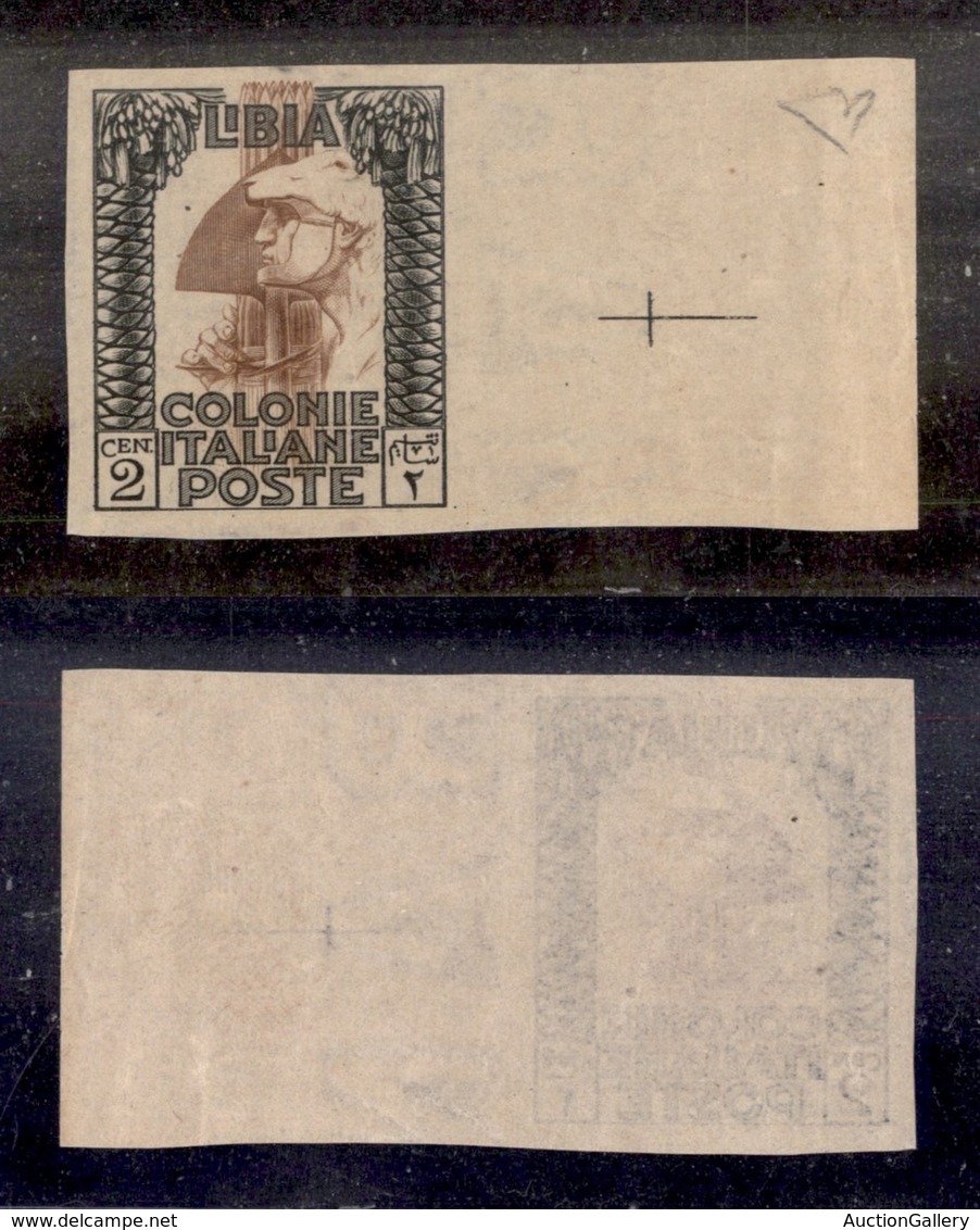 COLONIE - LIBIA - 1921 - Prova D’Archivio - 2 Cent Pittorica (P22) Bordo Foglio - Sempre Senza Gomma - Diena (350) - Other & Unclassified