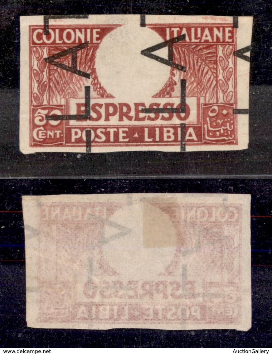 COLONIE - LIBIA - 1921 - Prova Di Stampa (della Cornice) - 50 Cent Espresso (4) - Non Dentellato - Nuovo Senza Gomma - D - Other & Unclassified