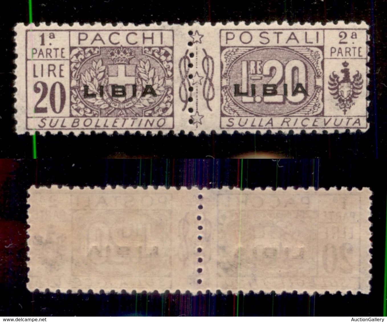 COLONIE - LIBIA - 1924 - Pacchi Postali - 20 Lire (13) - Gomma Integra - Cert. AG (720) - Autres & Non Classés