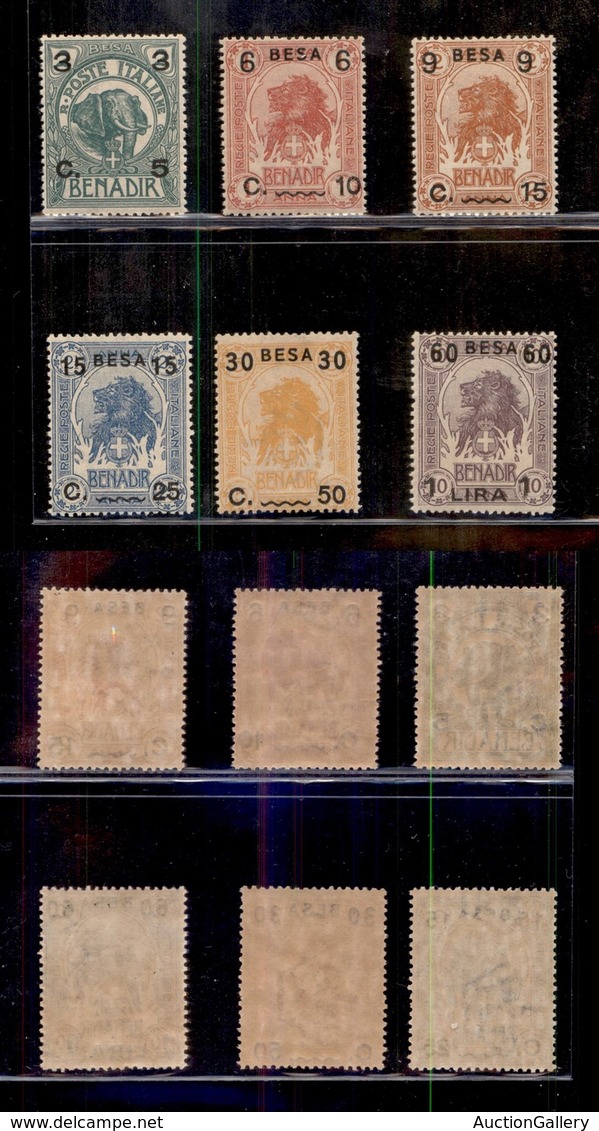 COLONIE - SOMALIA - 1922 - Soprastampati (24/29) - Serie Completa - Gomma Integra (500) - Other & Unclassified