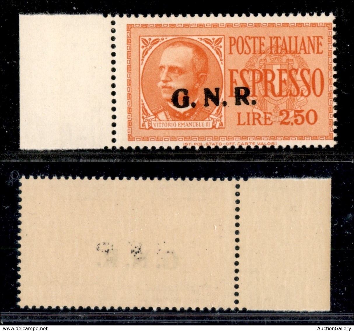 REPUBBLICA SOCIALE - GNR BRESCIA - 1943 - Espressi - 2,50 Lire (20/IId+g) Con Soprastampa Obliqua A Punti Grossi Dopo Le - Autres & Non Classés