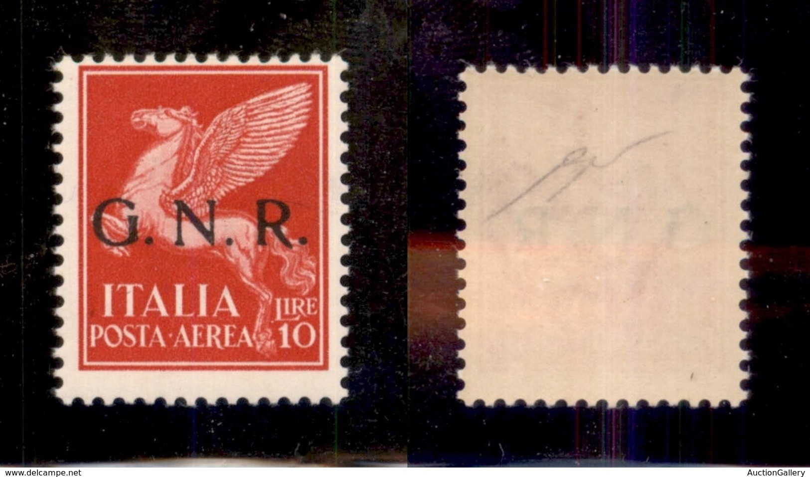 REPUBBLICA SOCIALE - GNR VERONA - 1944 - 10 Lire (124-Aerea) - Gomma Integra - Cert. AG (2.000) - Sonstige & Ohne Zuordnung