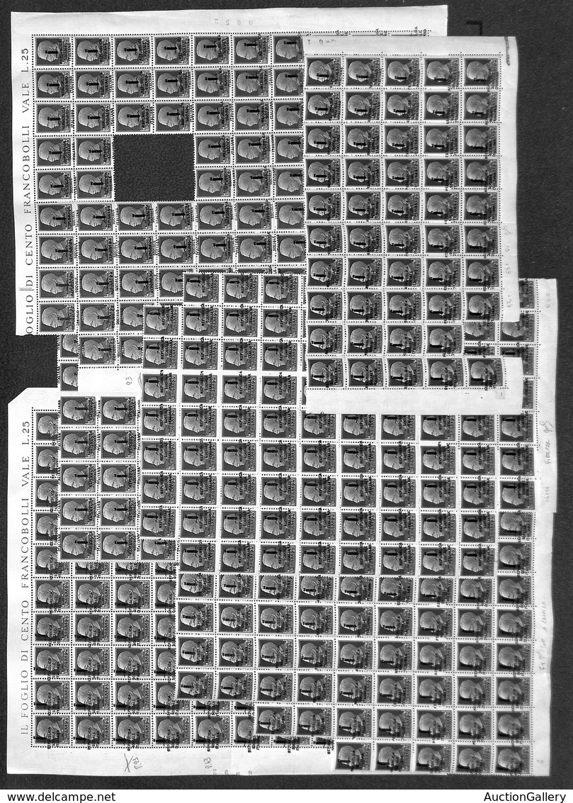 REPUBBLICA SOCIALE - PROVVISORI  - 1944 - Firenze - 25 (491) - Importante Insieme Studio Dell’emissione (1058 Pezzi In G - Other & Unclassified