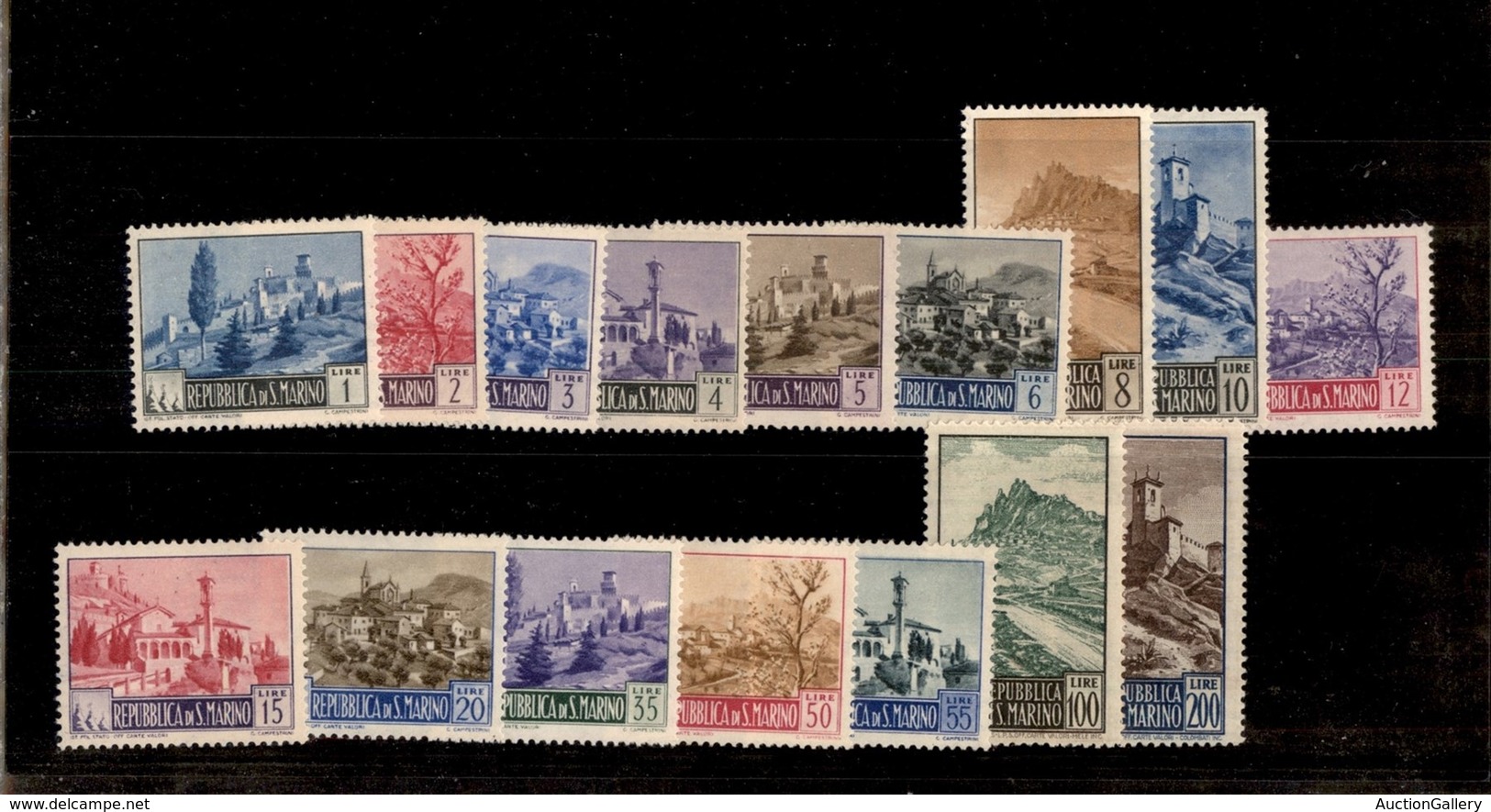 SAN MARINO - SAN MARINO - 1949/1950 - Paesaggi (342/355) - Serie Completa - Gomma Originale (350) - Sonstige & Ohne Zuordnung