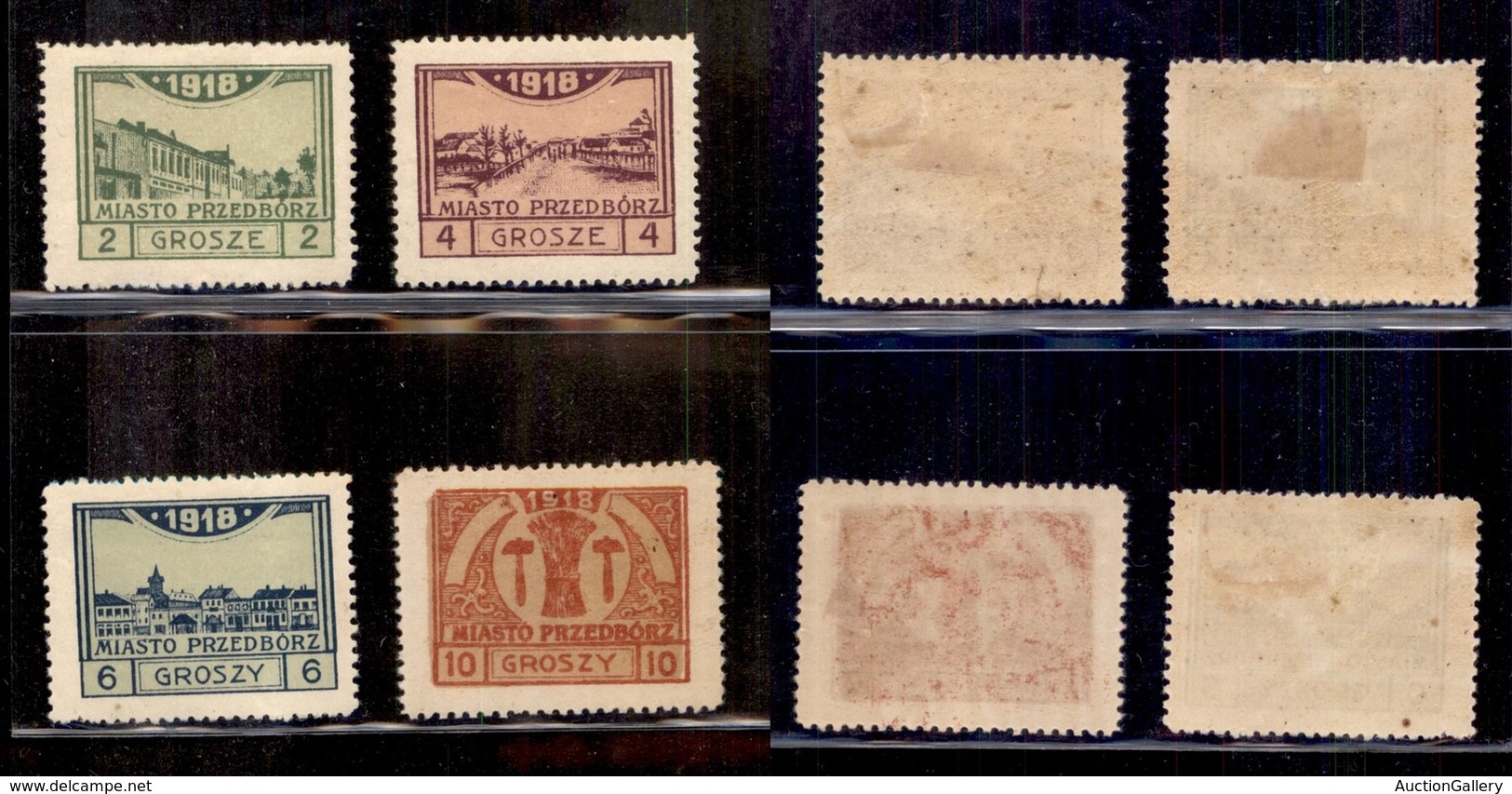 ESTERO - POLONIA - Przedborz - 1918 - Vedute E Stemma (3B/6B) - Serie Completa - Dent 11 1/2 - Nuovi Con Gomma (130) - Autres & Non Classés